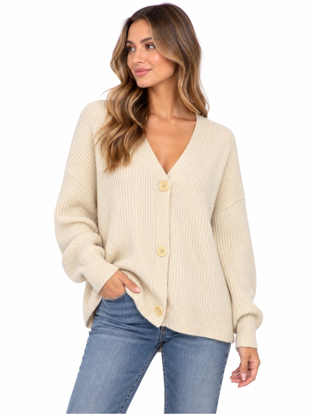 Patagonia cream cardigan Large